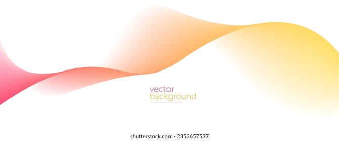 Curve shape flow vector abstract background in red and yellow gradient, motion art, 