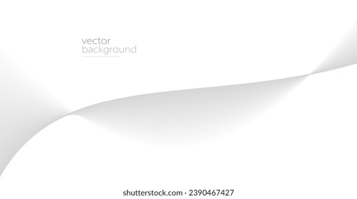 Curve shape flow vector abstract background in light grey gradient, dynamic and speed concept, futuristic technology or motion art.