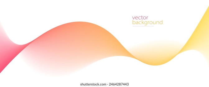 Curve shape flow vector abstract background in red and yellow gradient, motion art, 