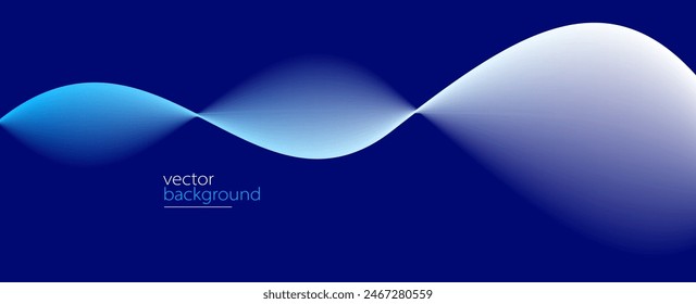 Fondo abstracto del Vector del flujo de la forma de la curva en degradado azul oscuro, concepto dinámico y de la velocidad, tecnología futurista o arte del movimiento.