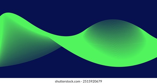 Curve shape flow vector abstract background in dark blue gradient, dynamic and speed concept, futuristic technology or motion art.