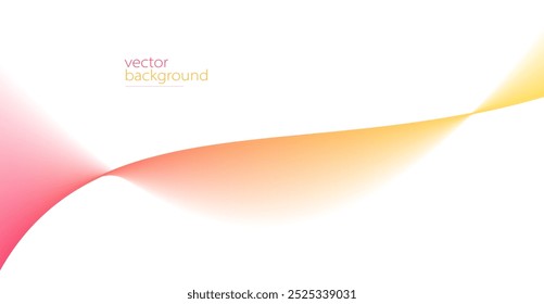Curve shape flow vector abstract background in red and yellow gradient, motion art, 