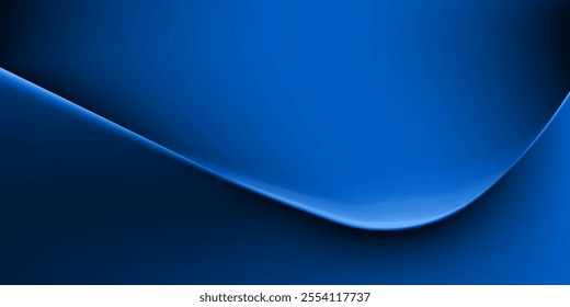 Curve shape flow vector abstract background in the blue gradient, dynamic and speed concept, futuristic technology