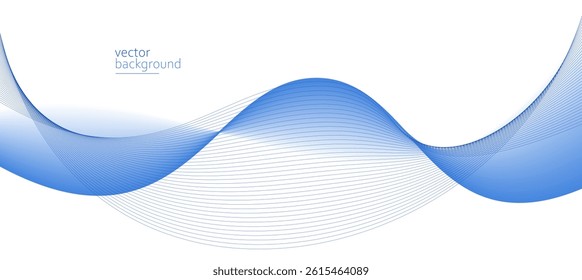 Curve shape flow vector abstract background in light blue gradient, dynamic and speed concept, futuristic technology or motion art.