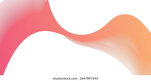 Curve shape flow vector abstract background in red and yellow gradient, motion art, 