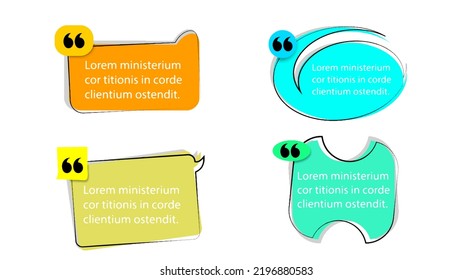 curve shape quotes template four colors illustration