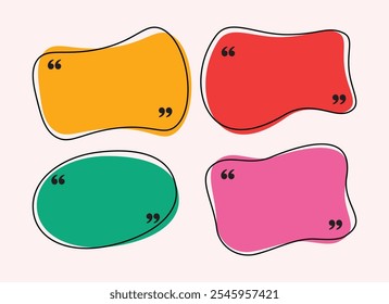Curve shape quotes template in four colors