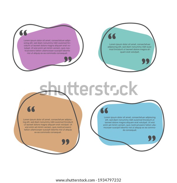 Curve Shape Quotes Template Four Colors Stock Vector (Royalty Free ...