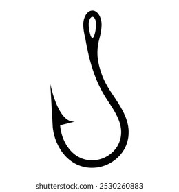 Curve shaped fish hook illustration