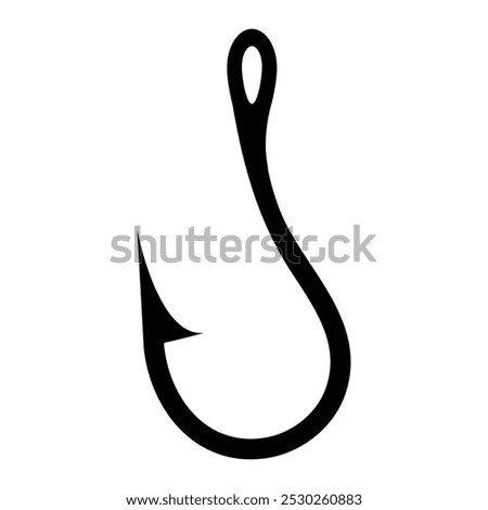 Curve shaped fish hook illustration