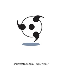 curve shapes objects in circle design logo vector