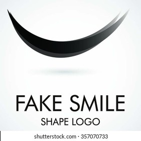 Sonrisa de curva de la silueta abstracto vector y diseño de logotipo o plantilla negro de negocio ondulado icono del concepto de símbolo de identidad de la empresa