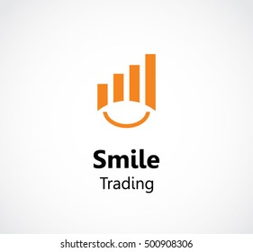 Curve smile of trading statistic abstract vector and logo design or template finance business icon of company identity symbol concept
