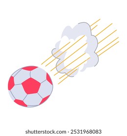 curve speed soccer ball cartoon. control finesse, power touch, spin flight curve speed soccer ball sign. isolated symbol vector illustration