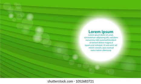 curve strip green background blend shadow, right blank for text copy, vector illustration.