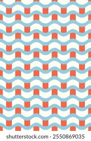 Curve stripes seamless pattern design. Vector illustration.