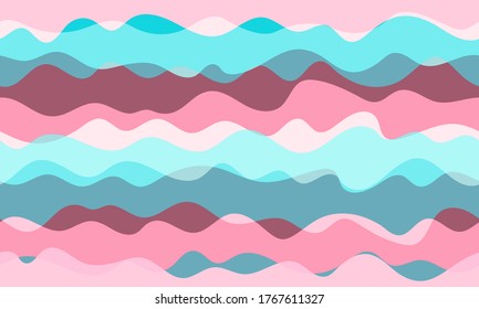 Curve stripes seamless pattern vector graphic design. Tribal fashion fabric print. Curve lines wavy stripes wallpaper. Decorative wrapping paper print. Fluid liquid seamless pattern.
