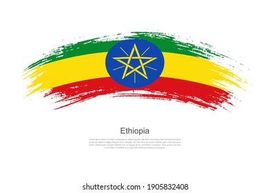 Curve style brush painted grunge flag of Ethiopia country in artistic style