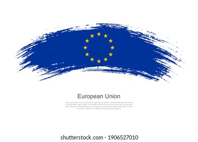 Curve style brush painted grunge flag of European Union country in artistic style