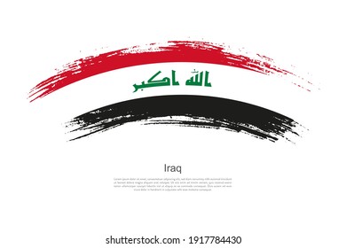 Curve style brush painted grunge flag of Iraq country in artistic style