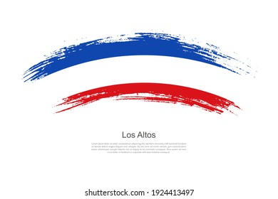 Curve style brush painted grunge flag of Los Altos country in artistic style