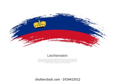 Curve style brush painted grunge flag of Liechtenstein country in artistic style