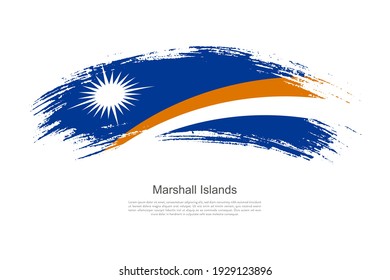 Curve style brush painted grunge flag of Marshall Islands country in artistic style