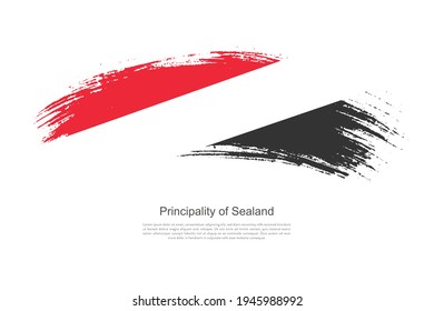 Curve style brush painted grunge flag of Principality of Sealand country in artistic style