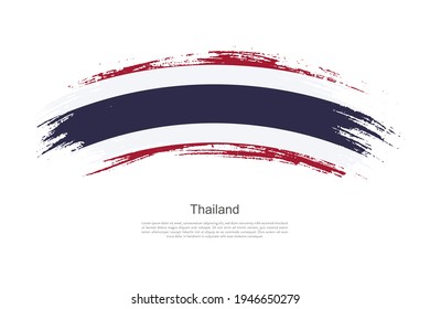 Curve style brush painted grunge flag of Thailand country in artistic style