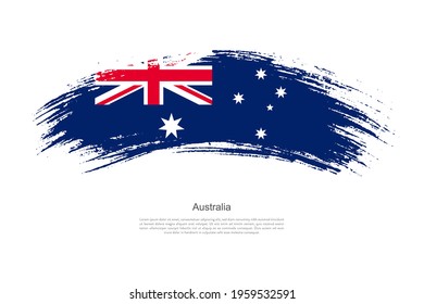 Curve style brush painted grunge flag of Australia country in artistic style