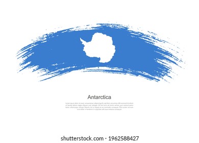 Curve style brush painted grunge flag of Antarctica country in artistic style