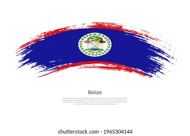 Curve style brush painted grunge flag of Belize country in artistic style