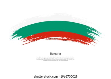 Curve style brush painted grunge flag of Bulgaria country in artistic style