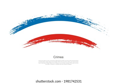 Curve style brush painted grunge flag of Crimea country in artistic style