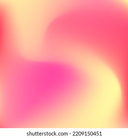 Curve Sunset Flow Peach Blurred Texture. Trendy Vibrant Yellow Color Watercolor Swirl Gradient Mesh. Neon Orange Fluid Pink Red Gradient Background. Liquid Warm Sunrise Pastel Bright Wallpaper.
