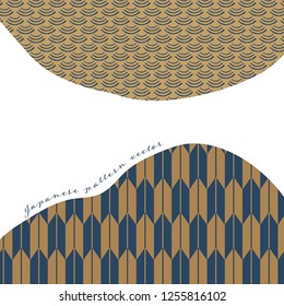 Curve template with Japanese pattern vector. 