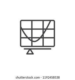 Curve tool outline icon. linear style sign for mobile concept and web design. Bezier curve simple line vector icon. Graph symbol, logo illustration. Pixel perfect vector graphics