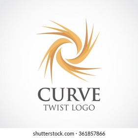 Curve twister of sharp circle abstract vector and logo design or template vortex business icon of company identity symbol concept