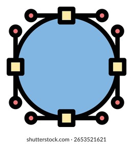 Ícone de design de vetor de curva ilustração de estilo de linha plana representando criação de caminho preciso e modelagem gráfica, adequado para ilustração digital, design de logotipo e projetos criativos baseados em vetor