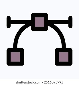 Curve Vector Editing Tool Sign Icon, 