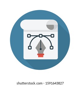 curve vector flat color icon 