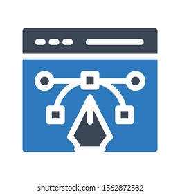 curve vector glyph colour icon 