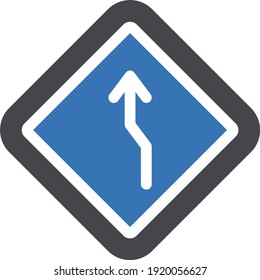 icono de color de glifo de vector de curva