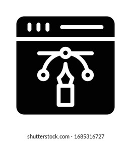 curve vector glyph flat icon 