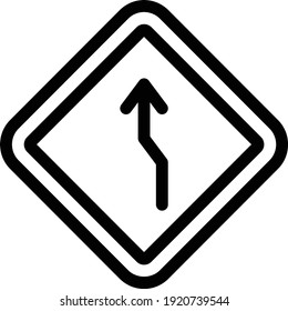 icono de línea delgada del vector de curva