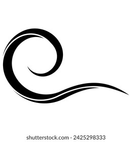 Curve wave form twisted curl sea wave swish splash