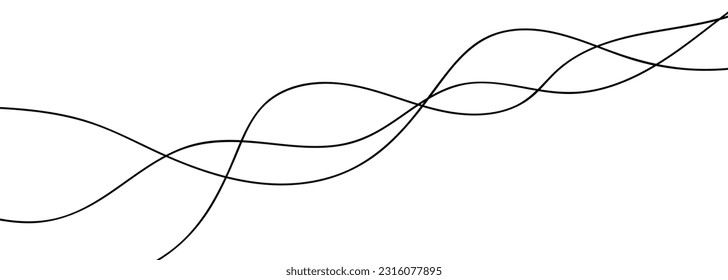 Curve wave line graphic template. Vector illustration isolated on white background