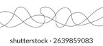 Curve wave seamless pattern. Abstract black lines wave curve motion on white background. Wave line and wavy zigzag lines. Curvy thread, string or yarn lines. Vector Illustration.