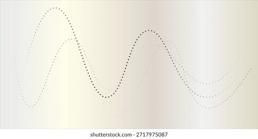 Curve wave seamless pattern. Abstract black lines wave curve motion on white background elegant art dot