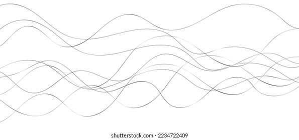 Patrón de onda de curva sin fisuras. Fondo vectorial abstracto ondulado de línea delgada. Patrón de onda de curva sin fisuras. Plantilla de gráfico de rayas de líneas. Ilustración del vector